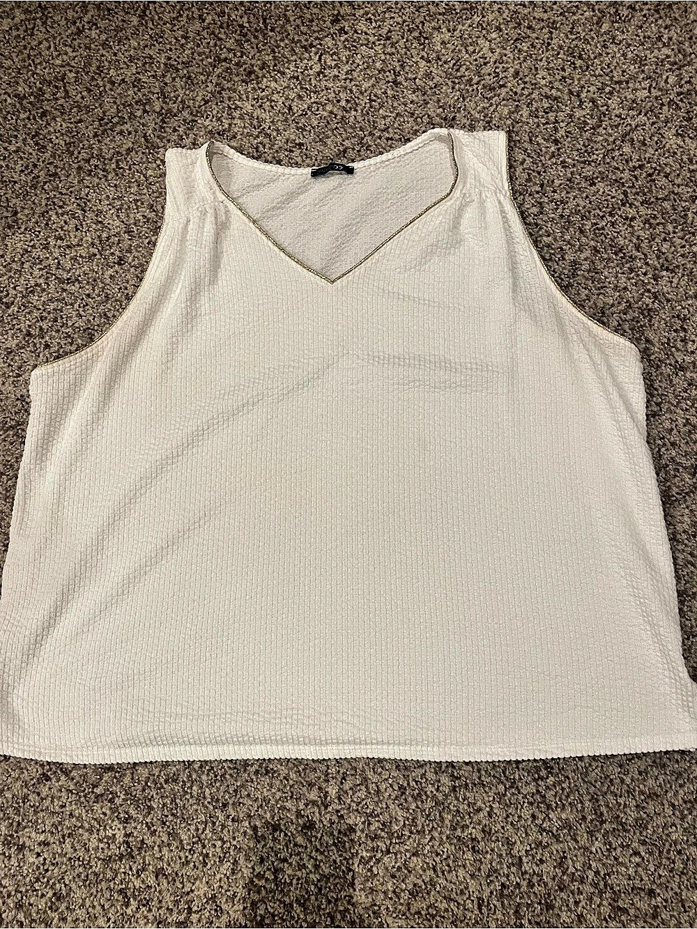 Paper Moon White Tank Top Size 2X